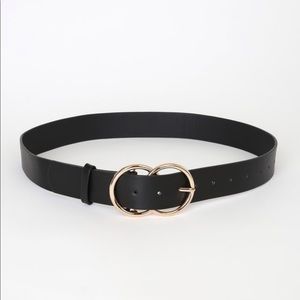 Lulus double oh heaven black / gold belt